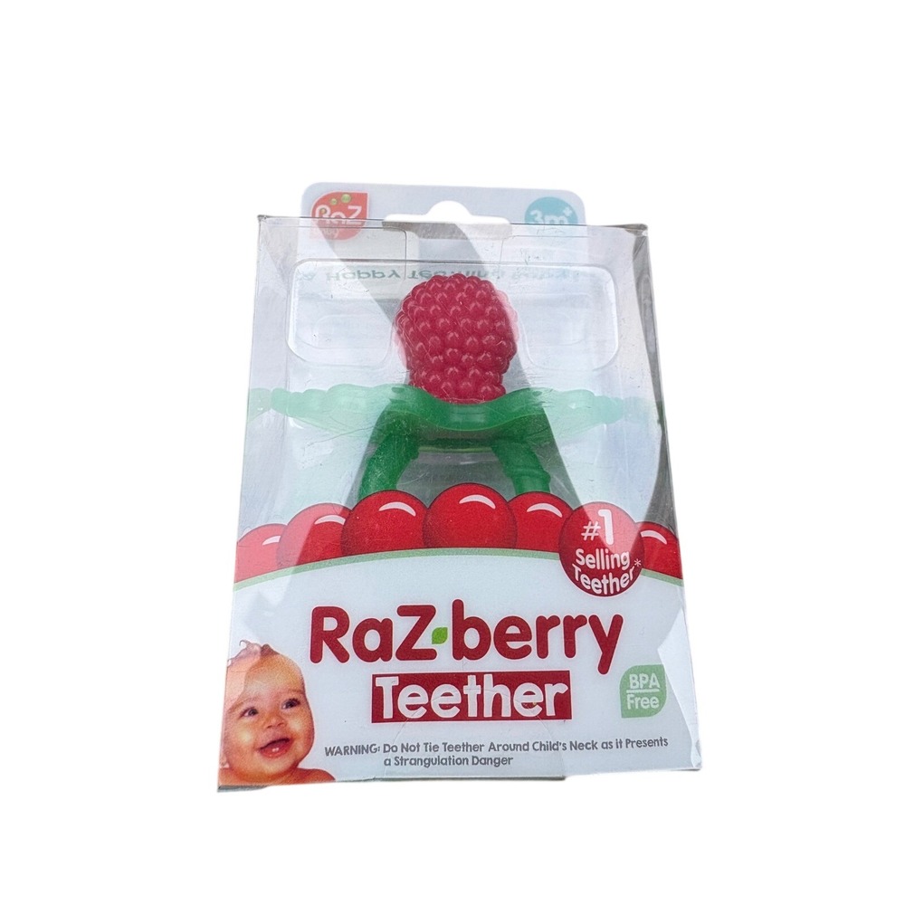RaZbaby RaZberry Silicone Teether Red Raspberry 3m+ BPA Free BerryBumps 000302